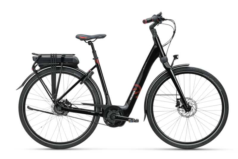 Koga E-Nova Evo elektrische fiets in zwart-rood met lage instap